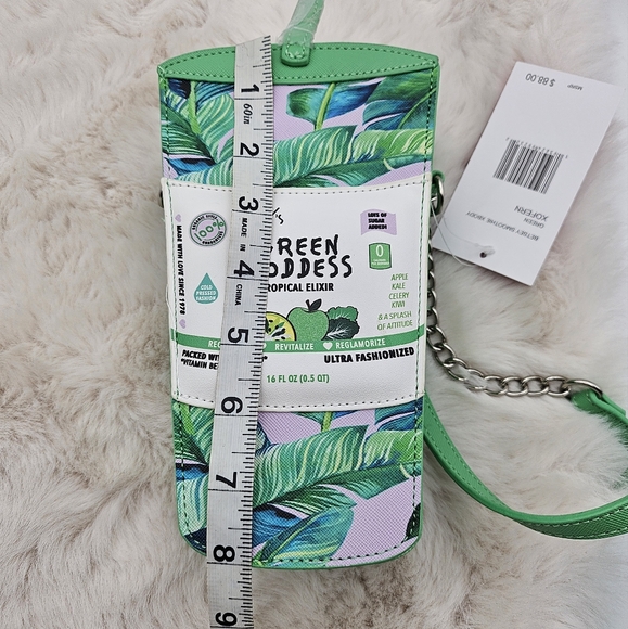 Betsey Johnson green goddess tropical elixir novelty smoothie faux leather‎ bag - Picture 6 of 8